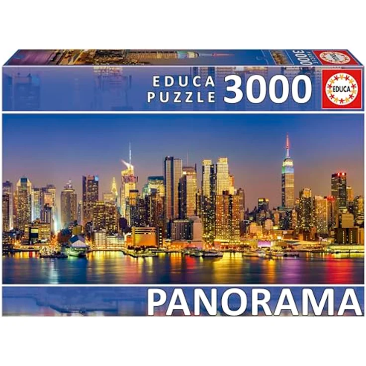 Educa Puzzle 3000 Teile Panorama New York Skyline 144 x 68 cm | Verlorene Teile Service | Umweltfreundlich | Hochwertige Materialien | Ab 14 Jahren – Bild 1