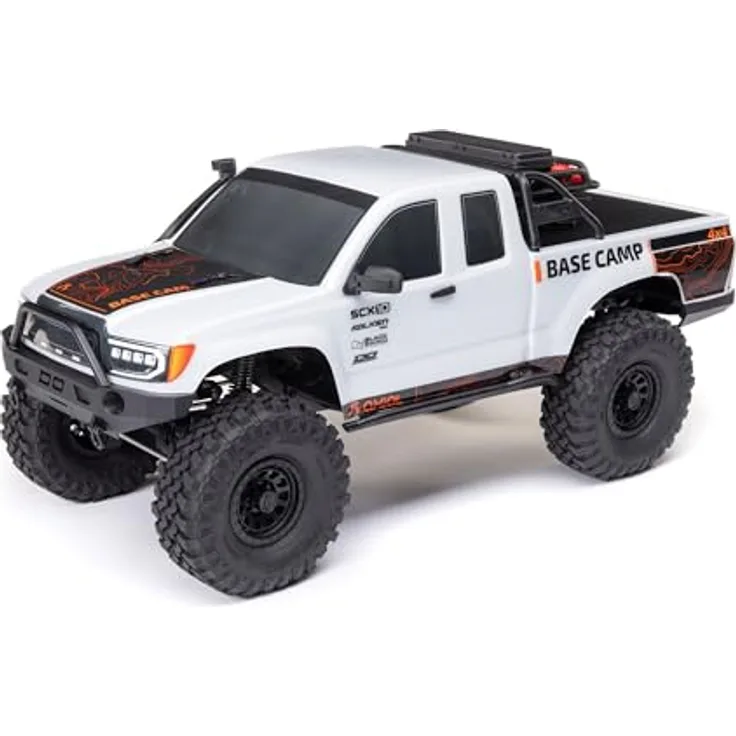Axial RC Truck 1/10 SCX10 III Base Camp 4X4 Rock Crawler Brushed RTR, weiß, Starkes SCX10 III Stahl C-Kanal Chassis
