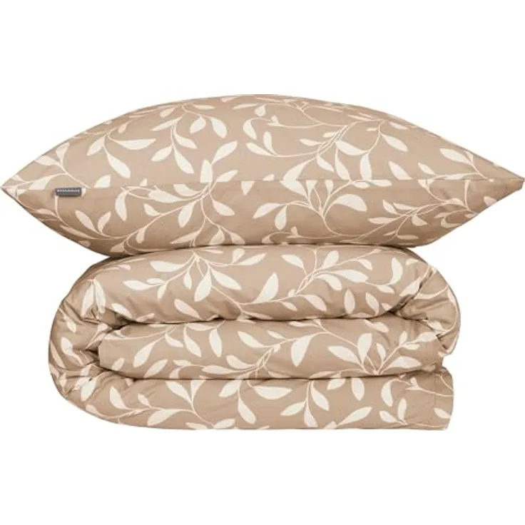 Schiesser Bettwäscheset Liliebeth | 2-teilig | Blumen | Renforcé | 100% Baumwolle | Oeko-Tex Zertifiziert | Reißverschluss | 135x200cm + 80x80cm | Sand