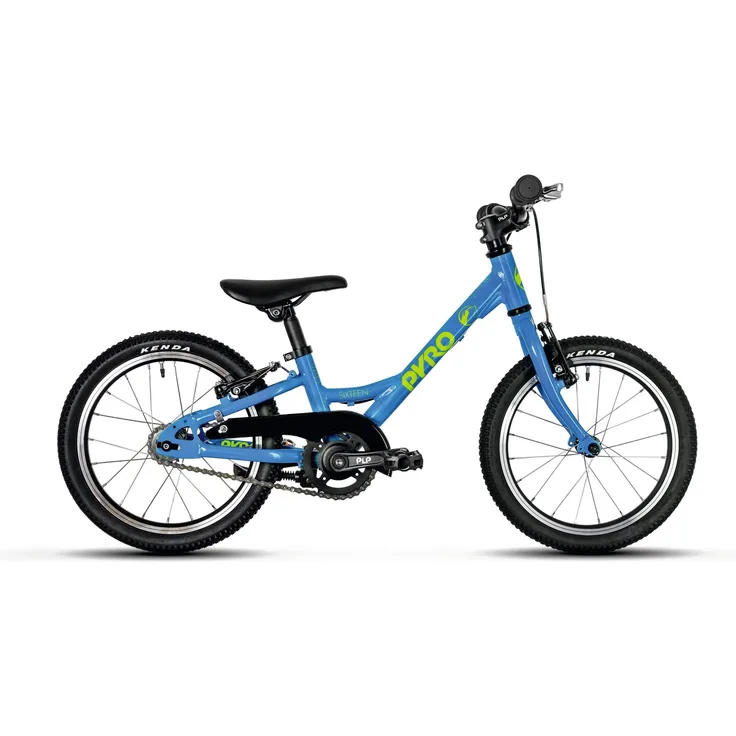 PYRO Bikes Kinderfahrrad Sixteen Small, Leichtgewichtiges 1-Gang-Fahrrad mit Aluminiumrahmen, V-Brakes & 16-Zoll-Aluminium-Laufrädern, blau