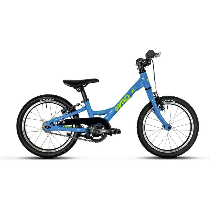 PYRO Bikes Kinderfahrrad Sixteen Small, Leichtgewichtiges 1-Gang-Fahrrad mit Aluminiumrahmen, V-Brakes & 16-Zoll-Aluminium-Laufrädern, blau