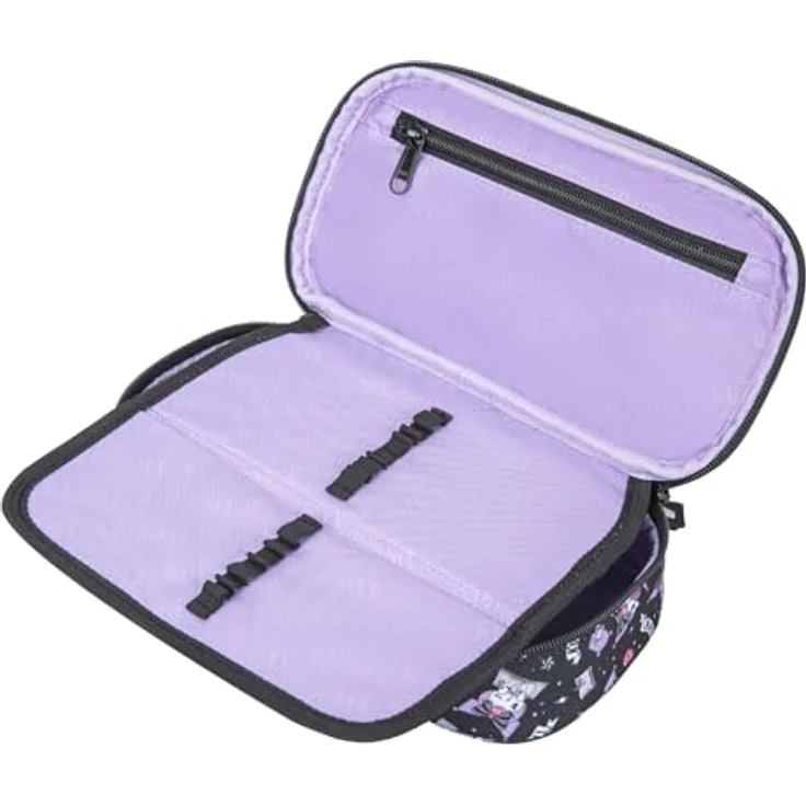Baagl Federmäppchen Kuromi Black, geräumiges Schul-Etui mit durchdachter Innenaufteilung, 23x12x5 cm, robustes Material aus recyceltem Polyester – Bild 3