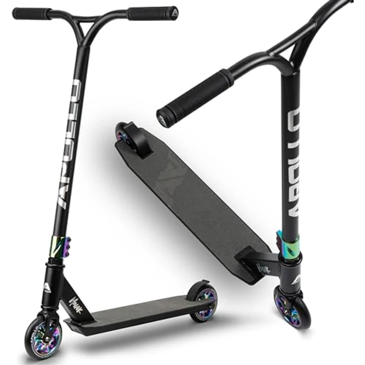 Apollo Stuntscooter Hawk - Freestyle Kickscooter für Kinder und Erwachsene, Kinderroller, Trick Roller für Jungen und Mädchen ab 6 Jahren, Stunt Scooter für Beginner und erfahrene Kids, Stunt Roller - HQ Aluminium Rahmen, 110mm PU-Scooter Rollen, ABEC 9 Kugellager (Schwarz) – Bild 1
