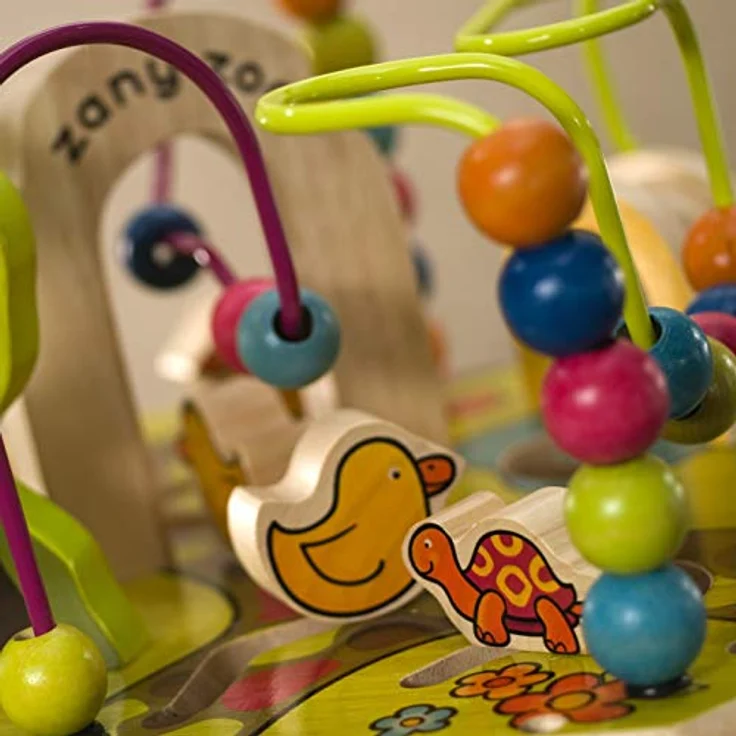 B. toys Großer Motorikwürfel, Motorikspielzeug Activity Center mit Motorikschleife mit Zootieren, Holzspielzeug Baby Spielzeug ab 1 Jahr – Bild 7