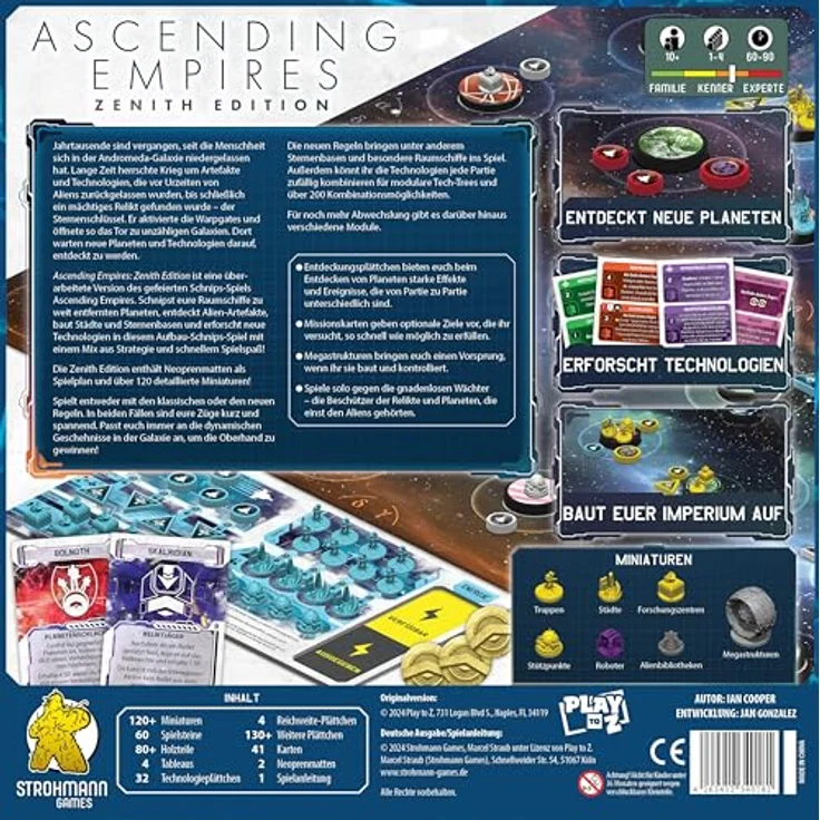 Strohmann Games Ascending Empires, Kennerspiel Brettspiel für 1-4 Spieler, ab 10 Jahren, Spielzeit 60-90 Minuten, Deutsch – Bild 3