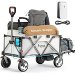 Litheli Elektrischer Mehrzweckwagen mit 20,3 cm All-Terrain-Rad, reiner elektrischer Antrieb, zusammenklappbarer Wagen für Camping, Garten, Einkaufen, Grau