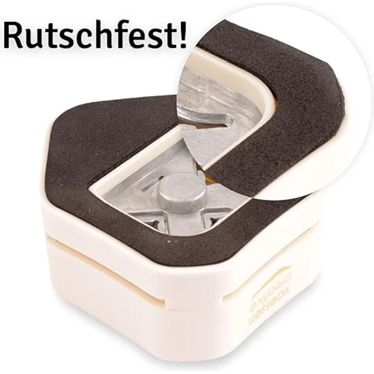 Vaessen Creative 3-in-1 Eckenstanzer, Papierstanzer für runde Ecken, Anhänger und Etiketten, Weiß-gold – Bild 5