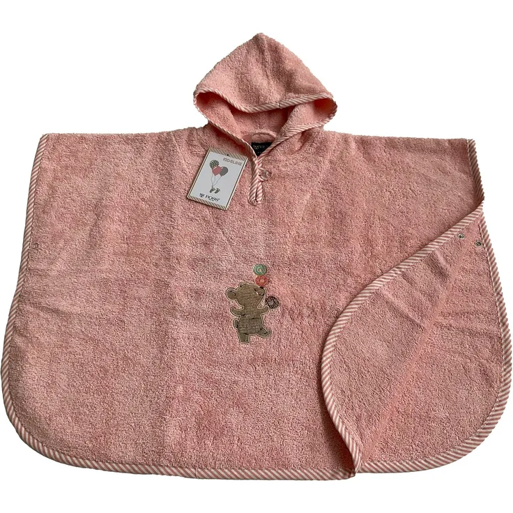 ROSS Badeponcho KIDSLINE, 100 % Baumwolle, Kapuze mit Stickerei, saugfähig und OEKO-TEX® geprüft