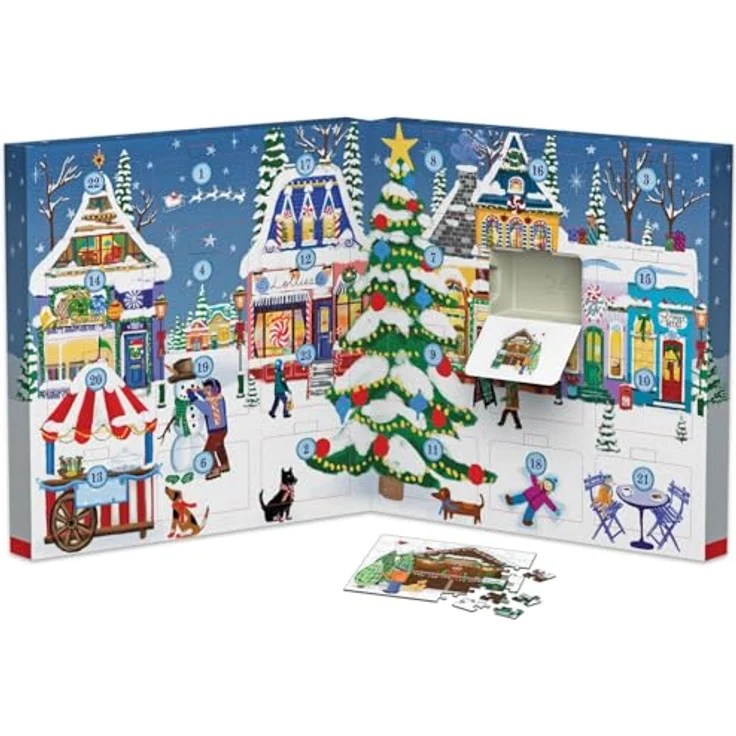 Eurographics Advent Calendar - 24 Puzzles mit langlebigen Puzzlestücken und bezauberndem Wintermotiv – Bild 3