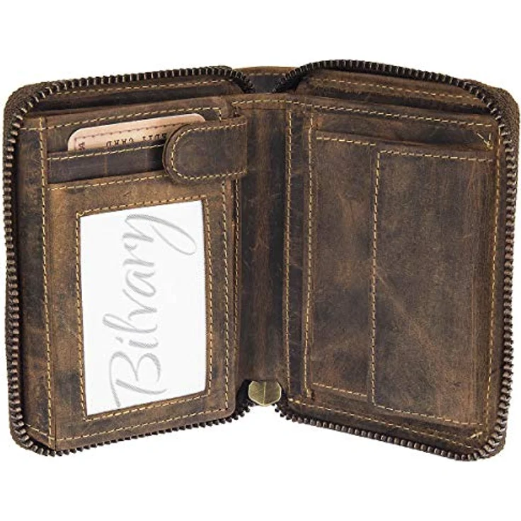 Greenburry Geldbörse Vintage Sternzeichen, Leder mit geprägtem Motiv, braun – Bild 2