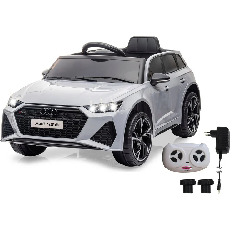 Jamara Elektro-Kinderauto Ride-on Audi RS 6, 12V, 2,4 GHz, offiziell lizenziert, beleuchtetes Armaturenbrett, Bluetooth, USB-Anschluss, Akkustandanzeige, Motorsound, LED-Licht, belastbar bis 30 kg – Bild 1
