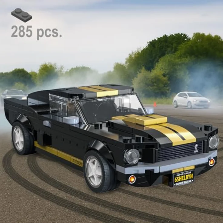 Schwarz Kitchen CaDA Shelby GT 350 H 1:24, Klemmbausteine-Set in schwarz, 285 Teile, detailgetreues Design – Bild 2