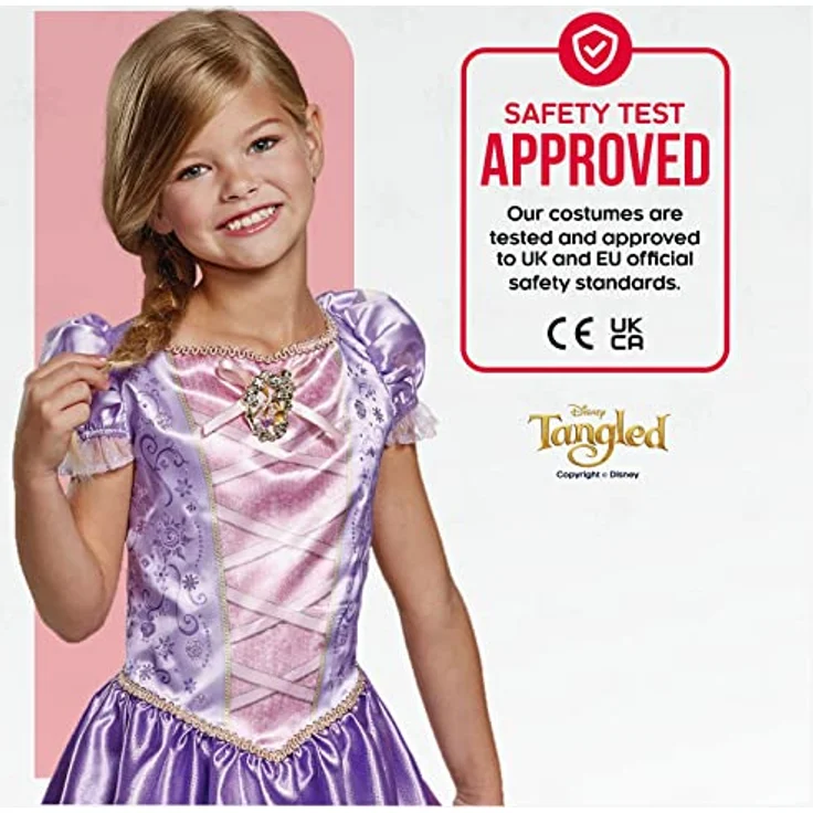 Disney Official Classic Rapunzel Dress Up for Girls, Rapunzel Costume Kids Fancy Dress, Tangled Dress Up for Girls Outfit, Princess Costumes for Girls, Costumes for Girls M – Bild 5
