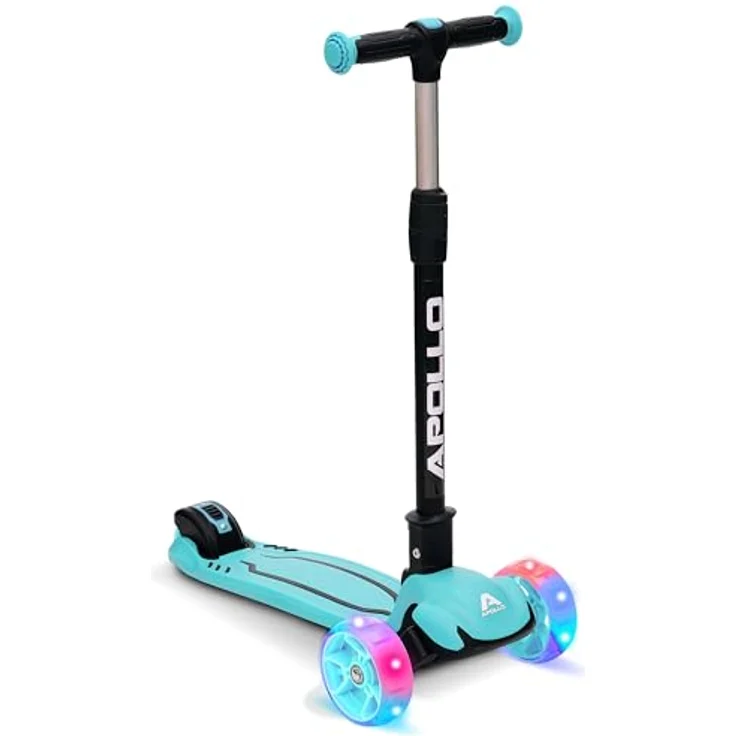 Apollo Kinderscooter KidsPro4 LED Roller - Mint, höhenverstellbar, mit leuchtenden LED-Rollen – Bild 1