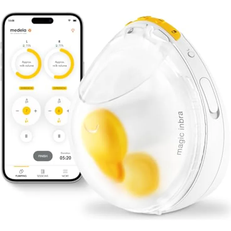 Medela Magic InBra Tragbare Einzel-Milchpumpe mit FluidFeel-Technologie, App-Konnektivität, Sensorsteuerung, ultraleicht (200g) und leise in Krankenhausqualität