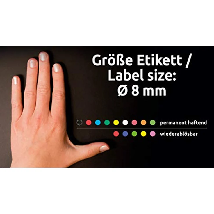 AVERY Zweckform 3009 selbstklebende Markierungspunkte 416 Stück (Ø8mm, Klebepunkte auf 4 Bogen, Punktaufkleber zur Farbcodierung, runde Aufkleber für Kalender, Planer und zum Basteln, Papier) schwarz – Bild 3
