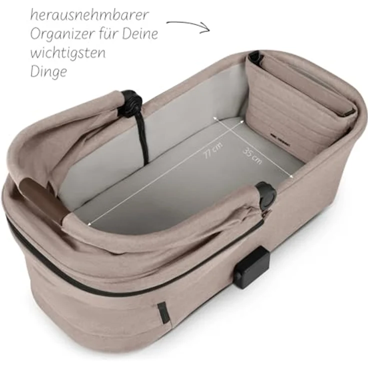 ABC Design Tragewanne für Neugeborene, faltbar mit CozyCloud Matratze und UV-Schutz, passend für Zoom, Samba und Salsa Run, Pure - Camel – Bild 4