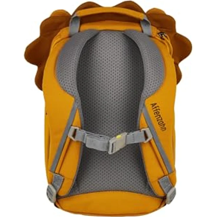 Affenzahn Kleiner Freund Kindergarten-Rucksack Löwe, ergonomisch, reflektierend, mit Namensschild und Ziehzunge, für 1-3 Jährige, Gelb – Bild 4