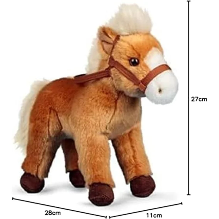 TOBAR Pferd Animigos Kuscheltier, 27 cm lang, hellbraun – Bild 4