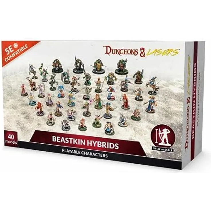 Archon Studio BEASTKIN HYBRIDS: PLAYABLE CHARACTERS D&L Miniaturen, 40 detaillierte, anpassbare Figuren für DnD und RPG, nicht zusammengebaut und nicht lackiert