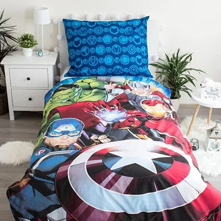 Jerry Fabrics Bettwäsche Set Avengers Leuchtend im Dunkeln, 100% Baumwolle, Größe: 140 x 200 cm, 70 x 90 cm – Bild 2