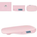 Kikka Boo Babywaage Lyra, LCD-Display mit Tarafunktion, 20 kg Tragkraft, ergonomische Wiegefläche, rosa