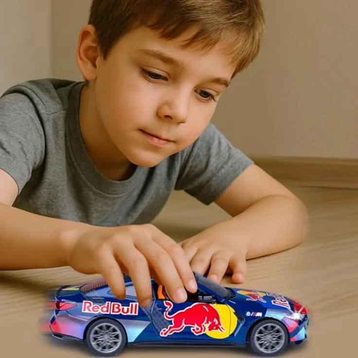 Blau BMW M4 Diecast 1:24, Modellauto in Blau mit Knopfzellen inkludiert – Bild 2