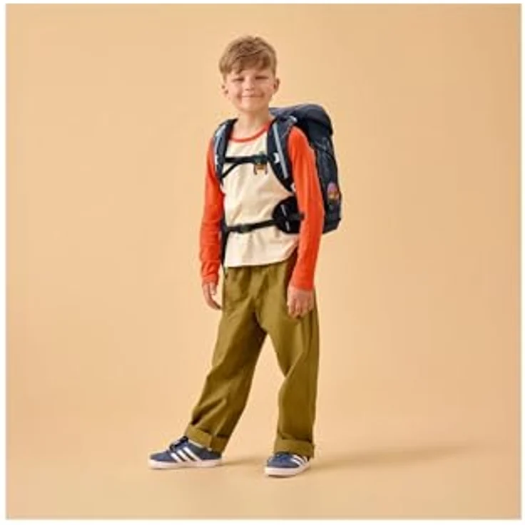 ergobag cubo Set, ergonomischer Schulranzen 5-teilig für 1. Klasse, höhenverstellbar, standfest, individuell gestaltbar, aus 27,7 recycelten PET-Flaschen – Bild 2