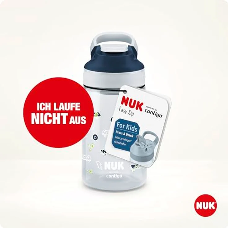 NUK By Contigo Easy Sip Cup, Trinkflasche für Kinder ab 4 Jahren, auslaufsicher, BPA-frei, spülmaschinenfest, 420 ml, Skater Design – Bild 2