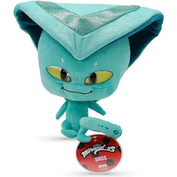 Miraculous Kwami Mon Ami Plüschtier – Sass die Schlange, 22,9 cm große, superweiche Plüschfigur mit 3D Resin Augen, Sammelartikel für Kinder und Sammler – Bild 1