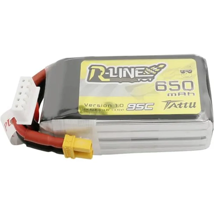 TATTU Lipo Akku 650 mAh 14,8 V 4S 95C, Hochleistungsakku für ferngesteuerte Fahrzeuge