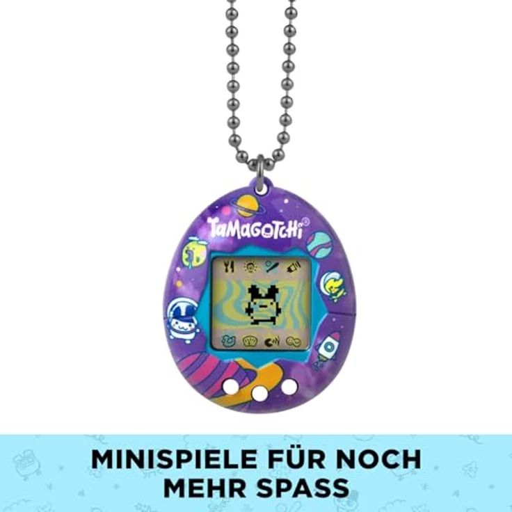 Bandai Tamagotchi, digitales Haustier in Schwarz mit tragbarem Design für interaktives Spielen – Bild 5
