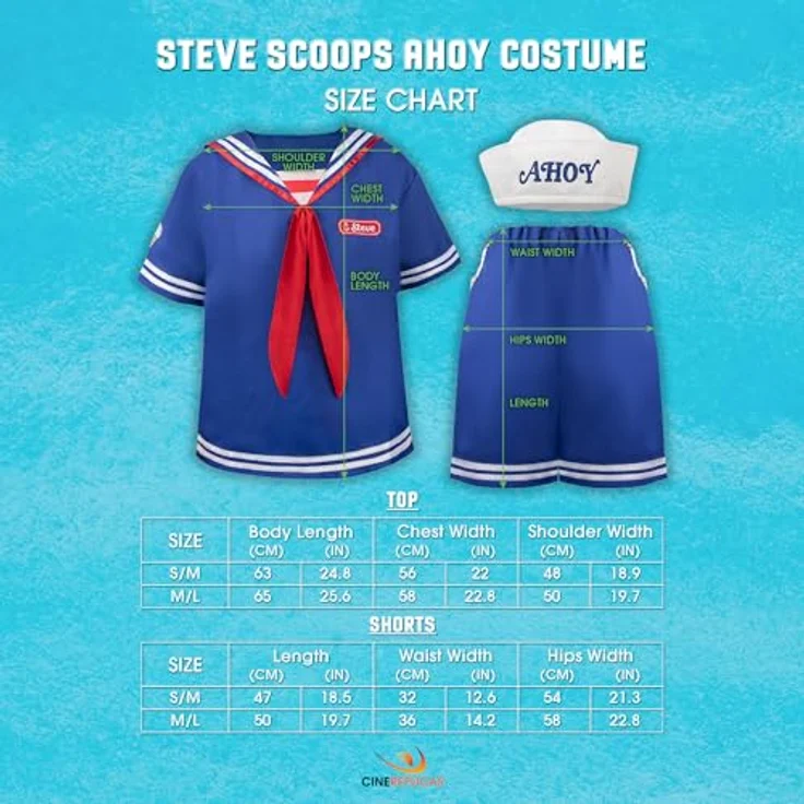 Cinereplicas Stranger Things - Steve Kostüm - S/M - Offizielle Lizenz, authentische 1980er Jahre Premium-Replik – Bild 5