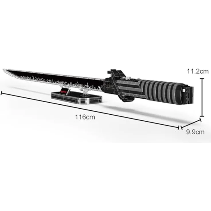 Mould King 10138 Darksaber Bausatz, 885+ Teile mit Beleuchtung und Ständer, schwarzes Schwertmodell für kreatives Cosplay und Technik-Lernen – Bild 5