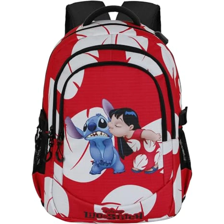 Karactermania Lilo & Stitch Kindergartenrucksack Kiss Running, Mehrfarbig, mit großem Fassungsvermögen, drei Hauptfächern, USB-Anschluss und gepolstertem Fach für elektronische Geräte – Bild 2