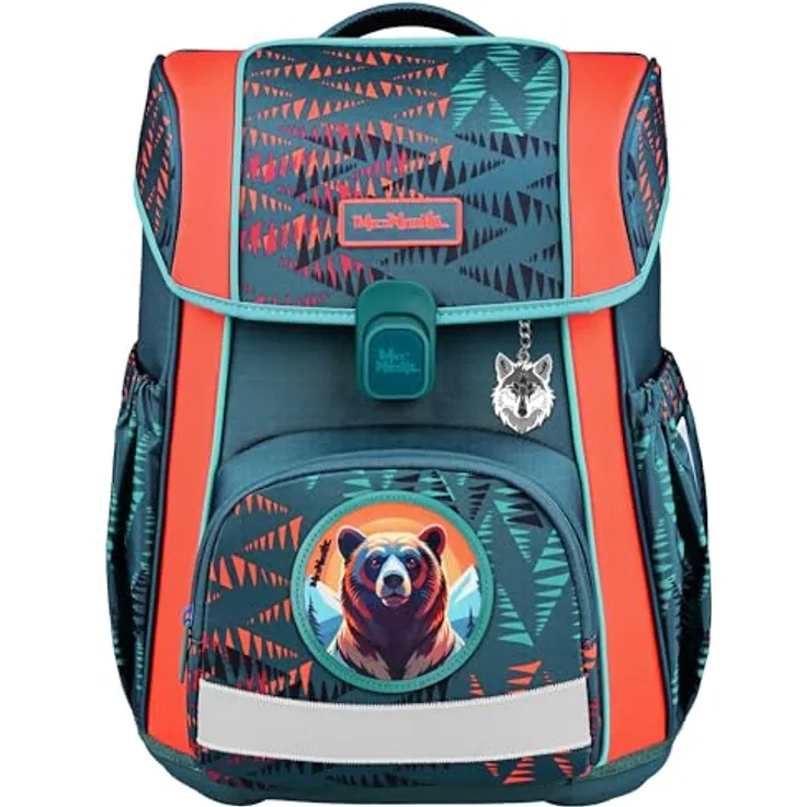 McNeill Schulranzen-Set BRAVO 9tlg. (BEAR) mit umfangreichem Zubehör und kindgerechtem Design