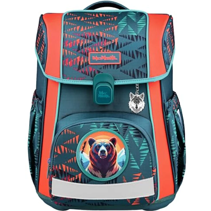 McNeill Schulranzen-Set BRAVO 9tlg. (BEAR) mit umfangreichem Zubehör und kindgerechtem Design