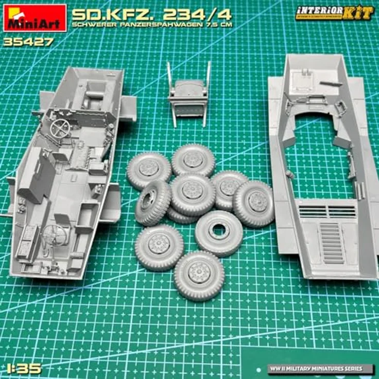 Other 1:35 Sd.Kfz 234/4 Panzerspähwagen, Detailiertes Modell mit Interieur und vier Dekorationsvarianten – Bild 4