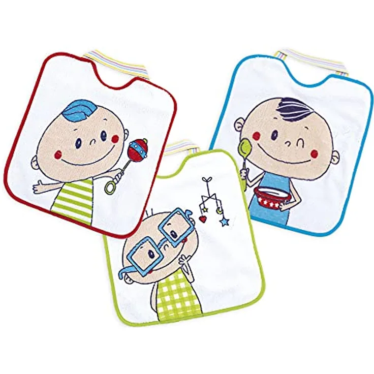 Ti TIN | 3er Pack- Wasserdichte, Frottee Babylätzchen | Lätzchen für Babys und Kleinkinder ab 1 Jahr mit Elastischem Verschluss, Leicht zu Reinigen | 100% Polyester