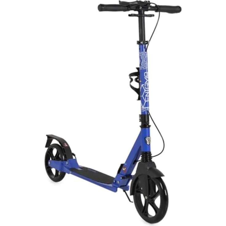 Byox Kinderroller Enigma, klappbar mit PU-Rädern, Handbremse, Getränkehalter und höhenverstellbarem Lenker, blau – Bild 2