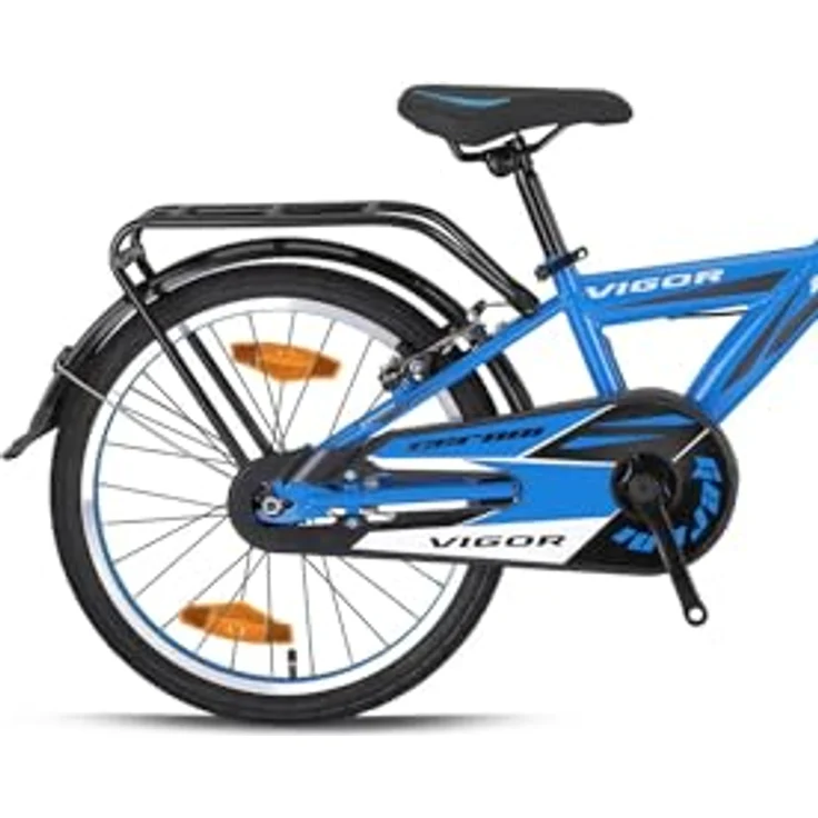 Rezzak Kinderfahrrad 20 Zoll Jungenrad Rücktrittbremse Schutzblech, Schwarz und Blau – Bild 4