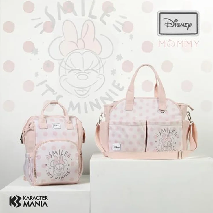 Disney Minnie Maus Dear-Mommy Tasche für Kinderwagen, Lachs - Flüssigkeitsabweisender Außenkörper und 5 Innentaschen – Bild 5