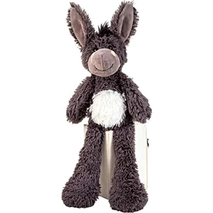 Geschenkestadl Esel 50 cm Grau Kuscheltier, Plüschtier mit langen Armen und Beinen, waschbar bei 30°C – Bild 1