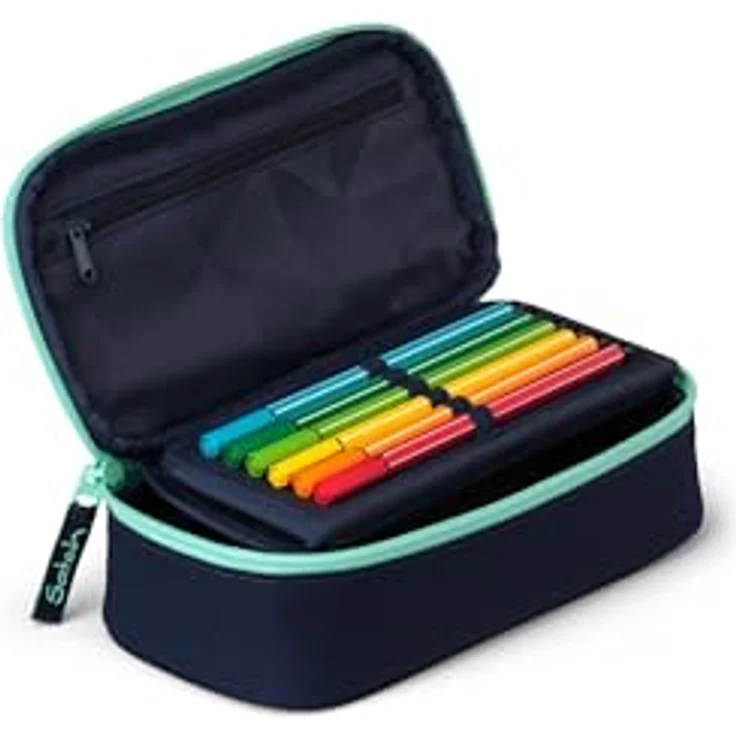 Satch Federmäppchen Schlamperbox (2-tlg), inklusive Geodreieck und Stundenplan, wasser- und schmutzabweisendes Material aus 100% recyceltem Polyester – Bild 3