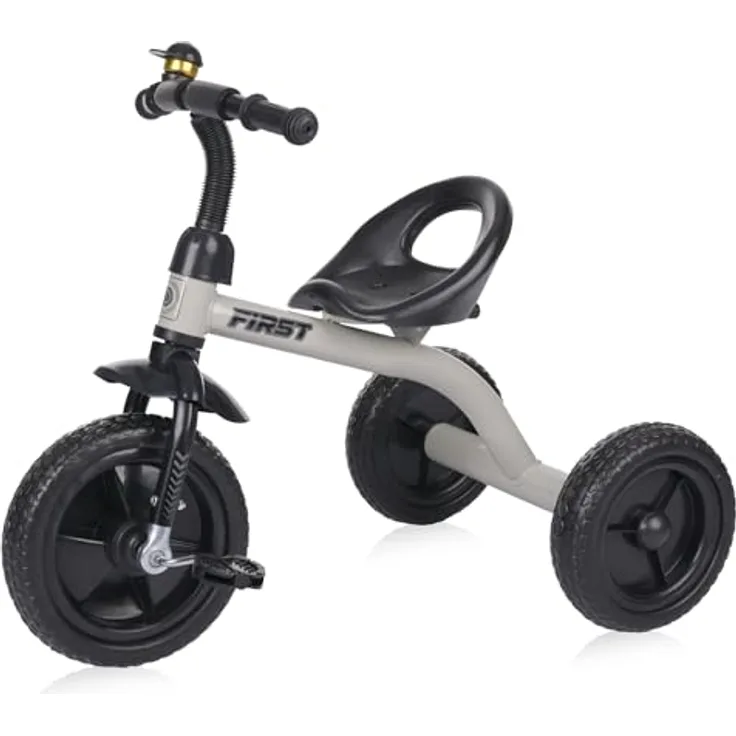 Lorelli Dreirad ab 3 Jahren, Tricycle First, nur 3,5kg, ergonomischer Sitz, Klingel, Eva-Reifen, Schutzblech, rutschfeste Pedale, weiche Gummi-Griffe, beige
