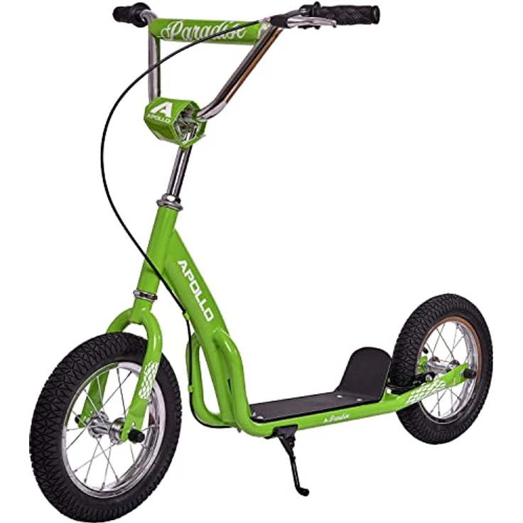 Apollo Retro Scooter Paradise | Roller mit Luftreifen 12,5 Zoll | Cityroller Kinder mit breiter Trittfläche | Kinderroller mit großen Rädern - Grün – Bild 1
