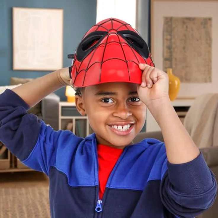 Hasbro SPIDER-MAN-Man Marvel Maske mit Lichteffekt, für Kinder ab 5 Jahren, verstellbarer Riemen, klassisches Spider-Man-Design in Rot, Blau und Schwarz – Bild 3
