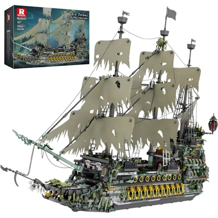 Reobrix 66037 Fliegender Holländer, Piratenschiff Modellbau mit 5865 Teilen, beweglichen Mechanismen und detaillierter Anleitung