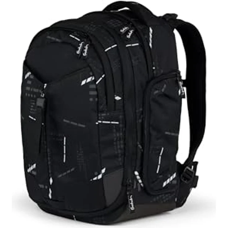 Satch Schulrucksack Match Reflective Style 2024, Polyester aus recycelten PET-Flaschen, erweiterbar auf 35 Liter, schwarz – Bild 3