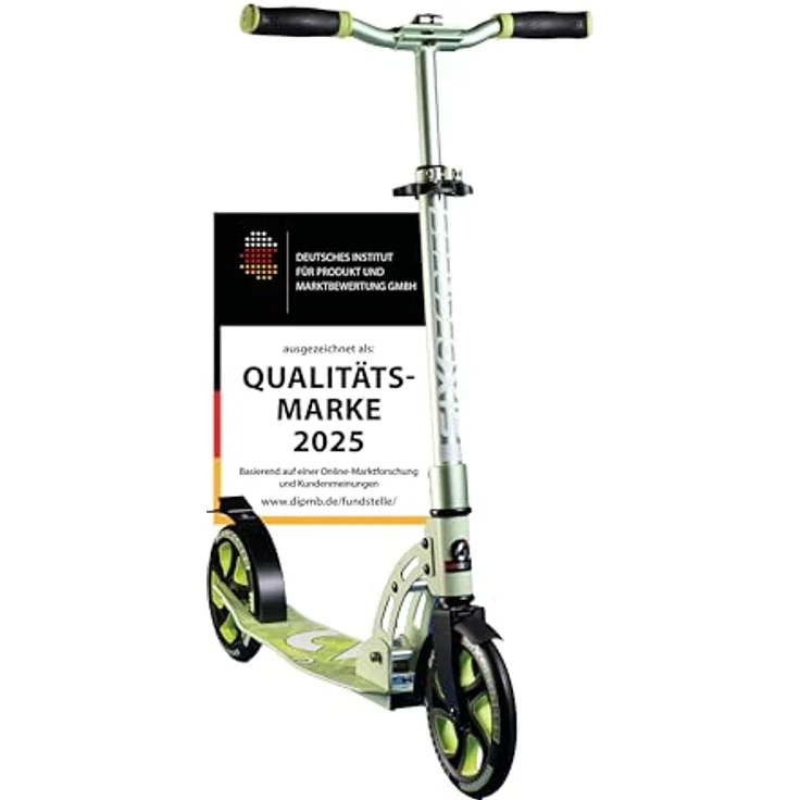 Globber SIX DEGREES Aluminium Scooter 205 mm lime dream, Klappmechanismus, Ständer, ABEC 7 Kugellager, 5-fach höhenverstellbar – Bild 1